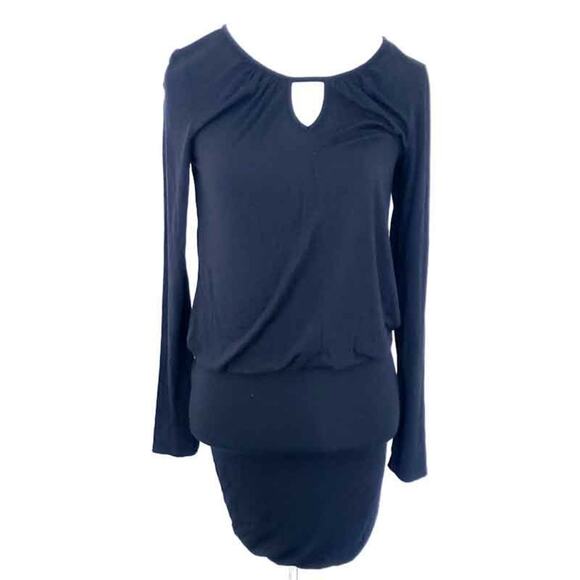 BAR III Black Dress XS Xsmall Long Sleeve Jersey Casual Comfy Mini Dress - Picture 1 of 6